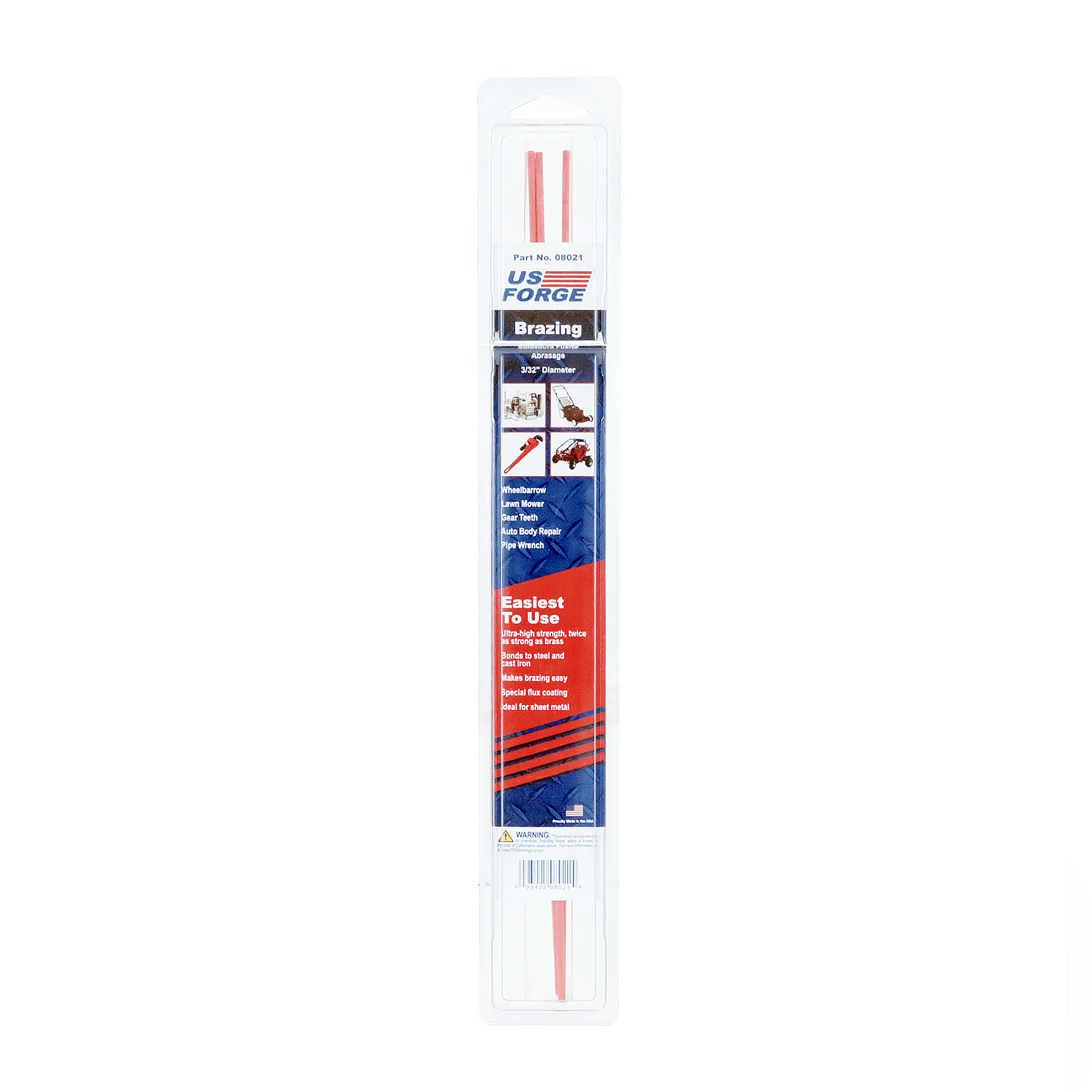 US Forge® 3/32" Flux Coated Dual-Purpose Brazing Rod - 3ct, Model# 8021